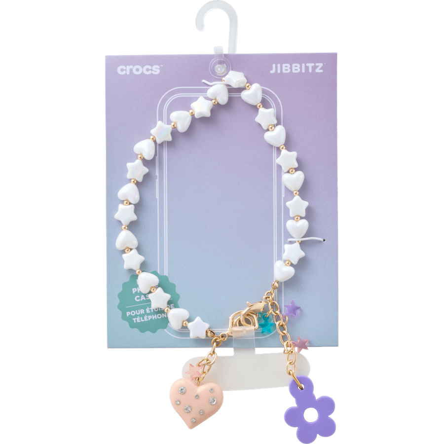 Crocs Beaded Heart Flower Phone Wristlet