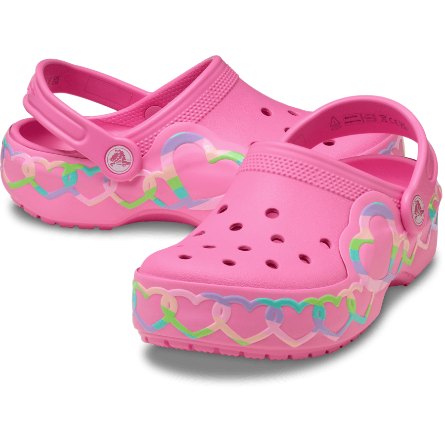 Crocs Kids' Classic Heart Lights Clog