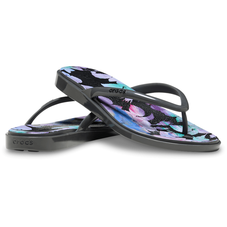Crocs Miami Round Toe Dark Floral Flip