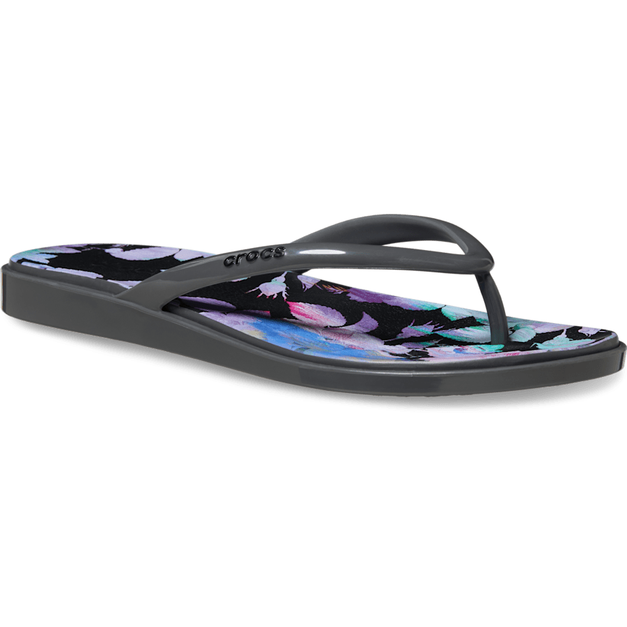 Crocs Miami Round Toe Dark Floral Flip